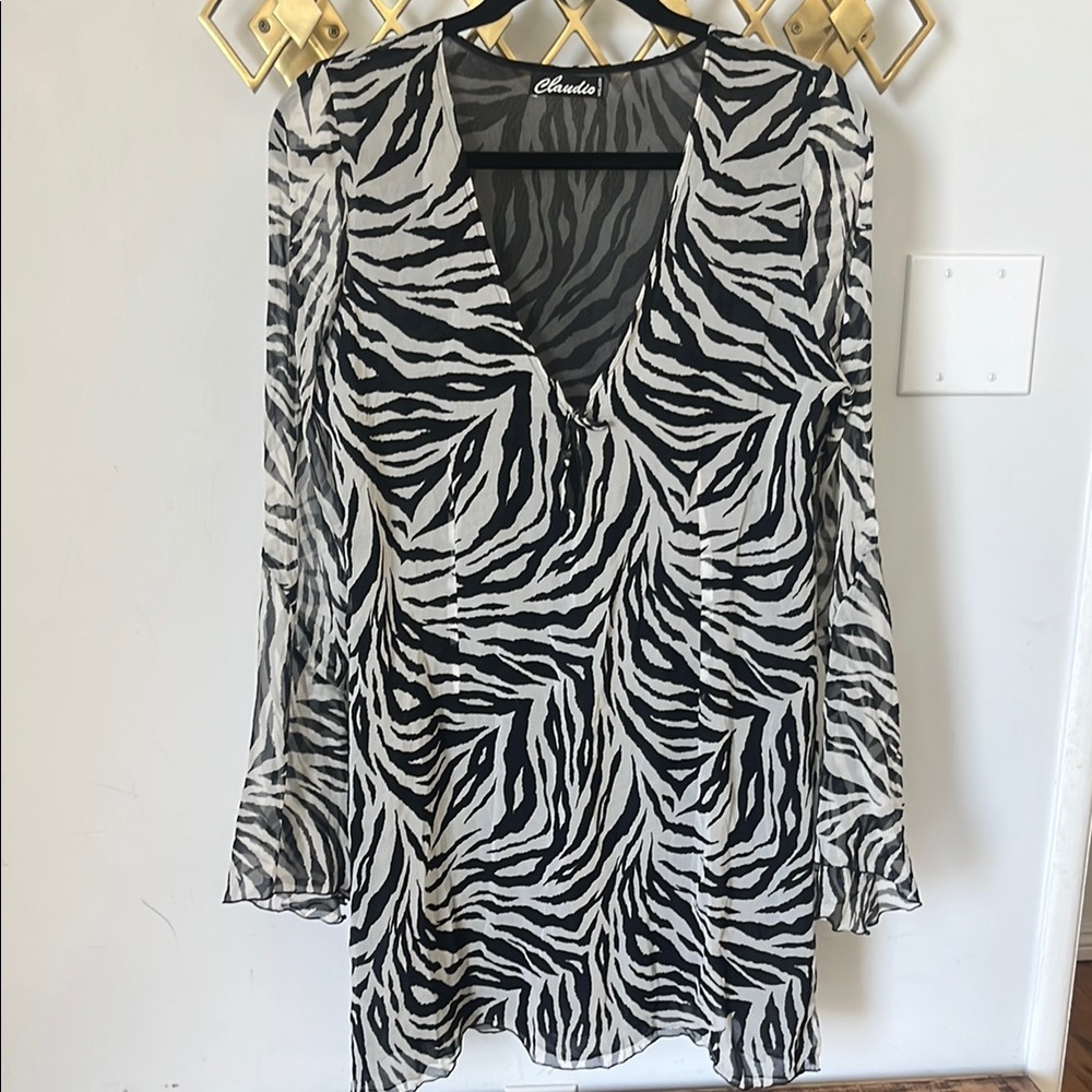 Claudio Milano Zebra silk dress